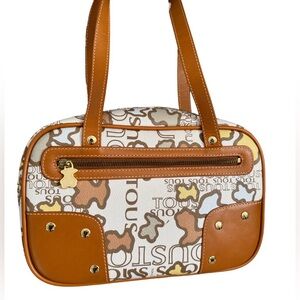 Tous Brown Tan Multi Logo Shoulder Bag